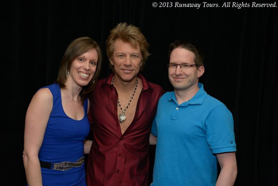 Marie-Hélène Cyr, Jon Bon Jovi et Martin à Las Vegas, Nevada, États-Unis (20 avril 2013)